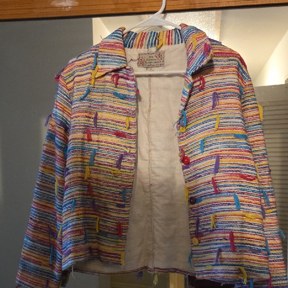 New Directions Multicolor Striped Jacket